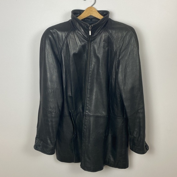 Vintage Gallery Full Leather Jacket Zip front size large - Picture 4 of 15